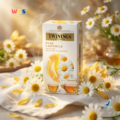 Twinings Pure Camomile Tea 25 Tea Bags 25g - Teh Chamomile Celup Premium Herbal Tea