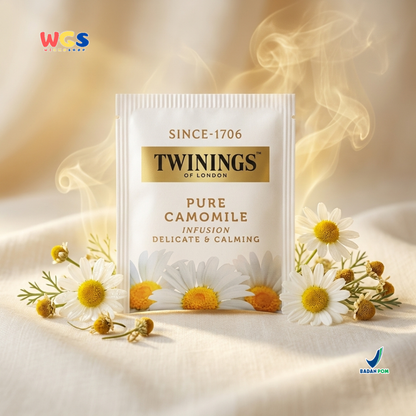 Twinings Pure Camomile Tea 25 Tea Bags 25g - Teh Chamomile Celup Premium Herbal Tea