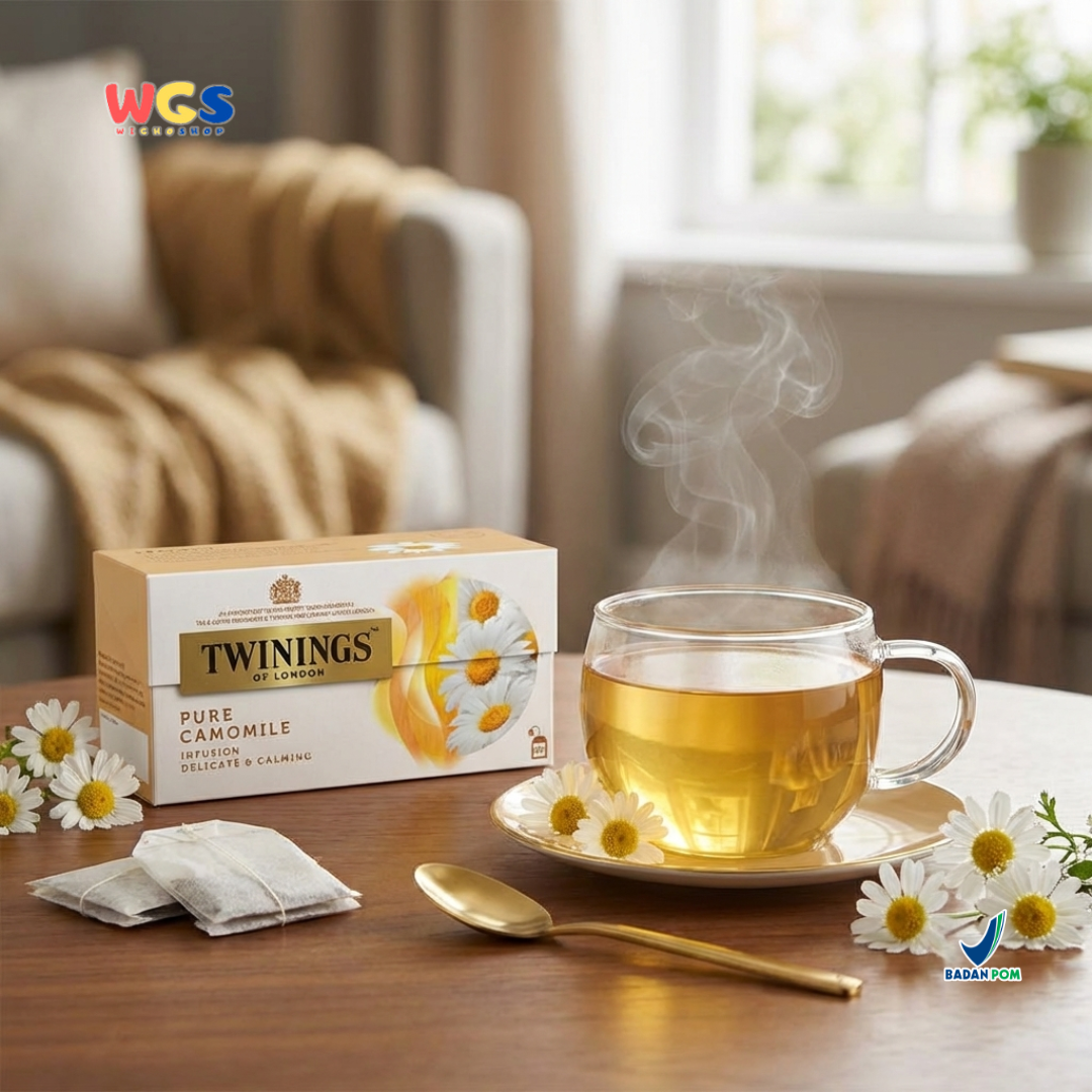 Twinings Pure Camomile Tea 25 Tea Bags 25g - Teh Chamomile Celup Premium Herbal Tea