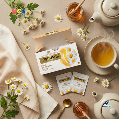 Twinings Pure Camomile Tea 25 Tea Bags 25g - Teh Chamomile Celup Premium Herbal Tea