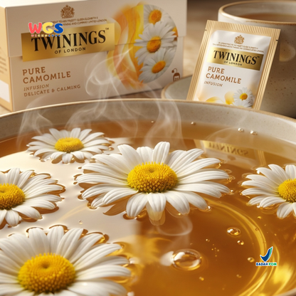 Twinings Pure Camomile Tea 25 Tea Bags 25g - Teh Chamomile Celup Premium Herbal Tea