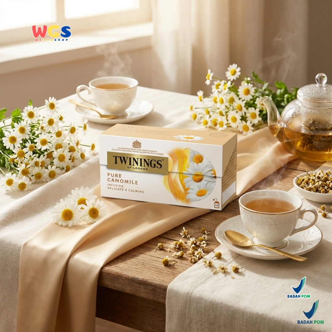 Twinings Pure Camomile Tea 25 Tea Bags 25g - Teh Chamomile Celup Premium Herbal Tea