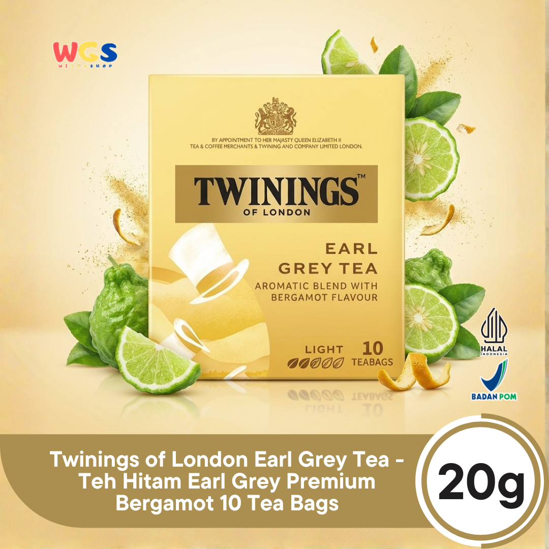 Twinings of London Earl Grey Tea Bag 20g (10 x 2g) - Enjoy the Aromatic Sensation of Bergamot Black Tea