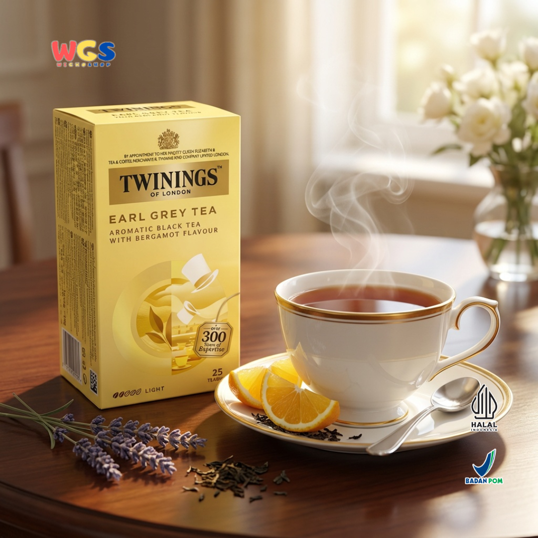 Twinings of London Earl Grey Tea 50g (25 Tea Bags x 2g) - Teh Hitam Bergamot Premium