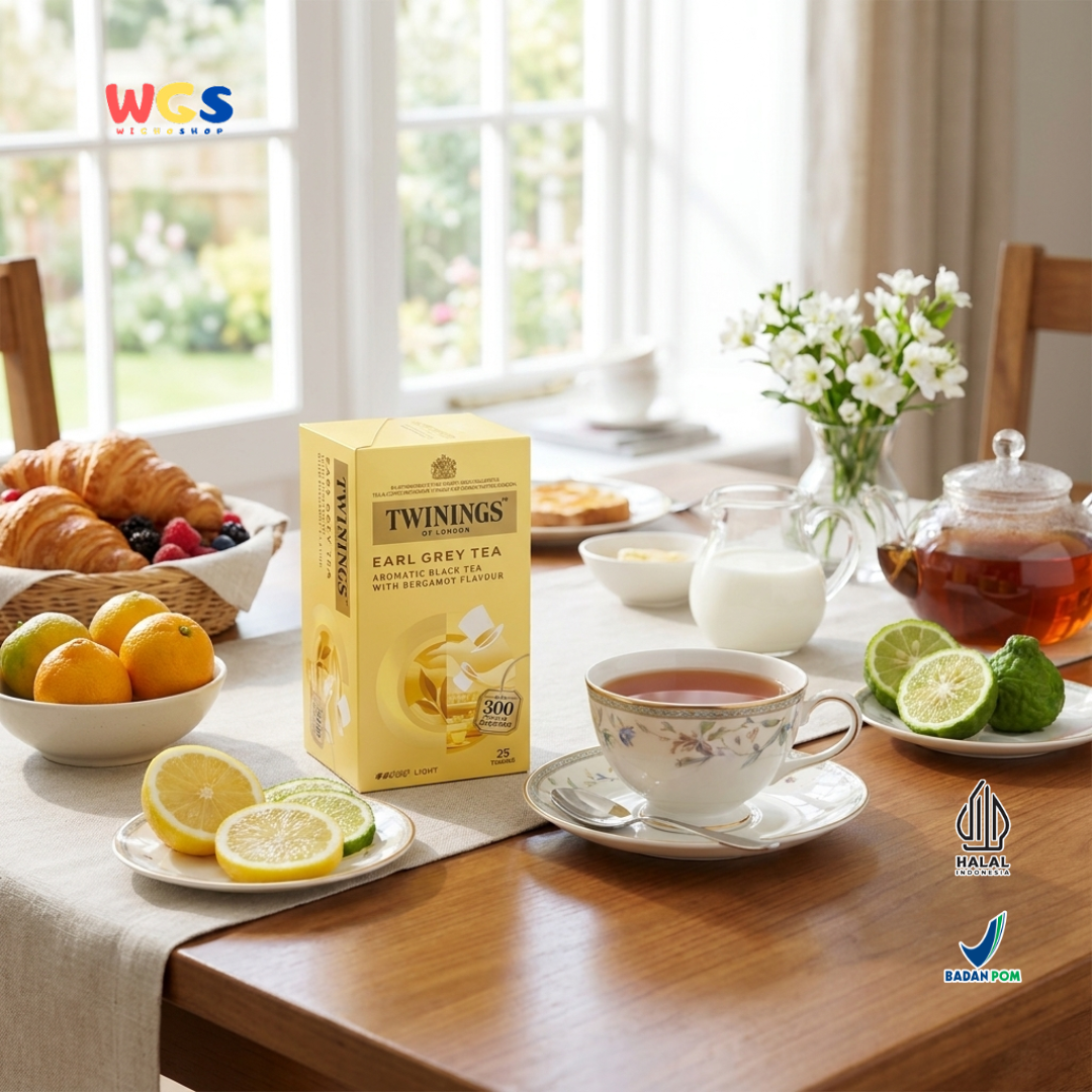 Twinings of London Earl Grey Tea 50g (25 Tea Bags x 2g) - Teh Hitam Bergamot Premium