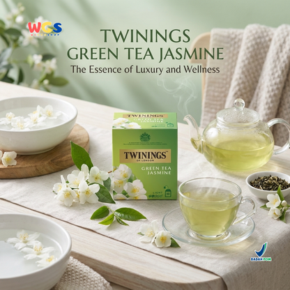 Twinings of London Green Tea Jasmine 18g (10 x 1.8g) - Jasmine Green Tea, a refreshing and soothing drink with a jasmine aroma