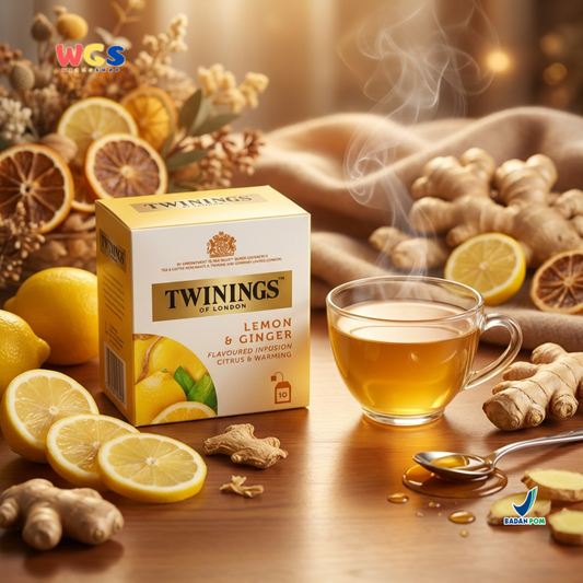 Twinings of London Lemon & Ginger Flavoured Infusion 15g - Teh Herbal Lemon Jahe Premium 10 Tea Bags