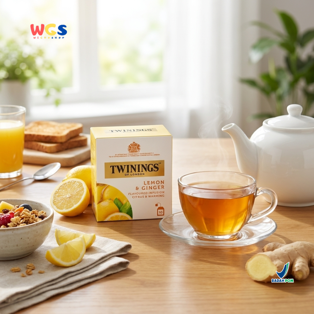 Twinings of London Lemon &amp; Ginger Flavored Infusion Citrus &amp; Warming Tea Bag 15g (10 x 1.5g) - Warming Tea with Lemon and Ginger Flavor