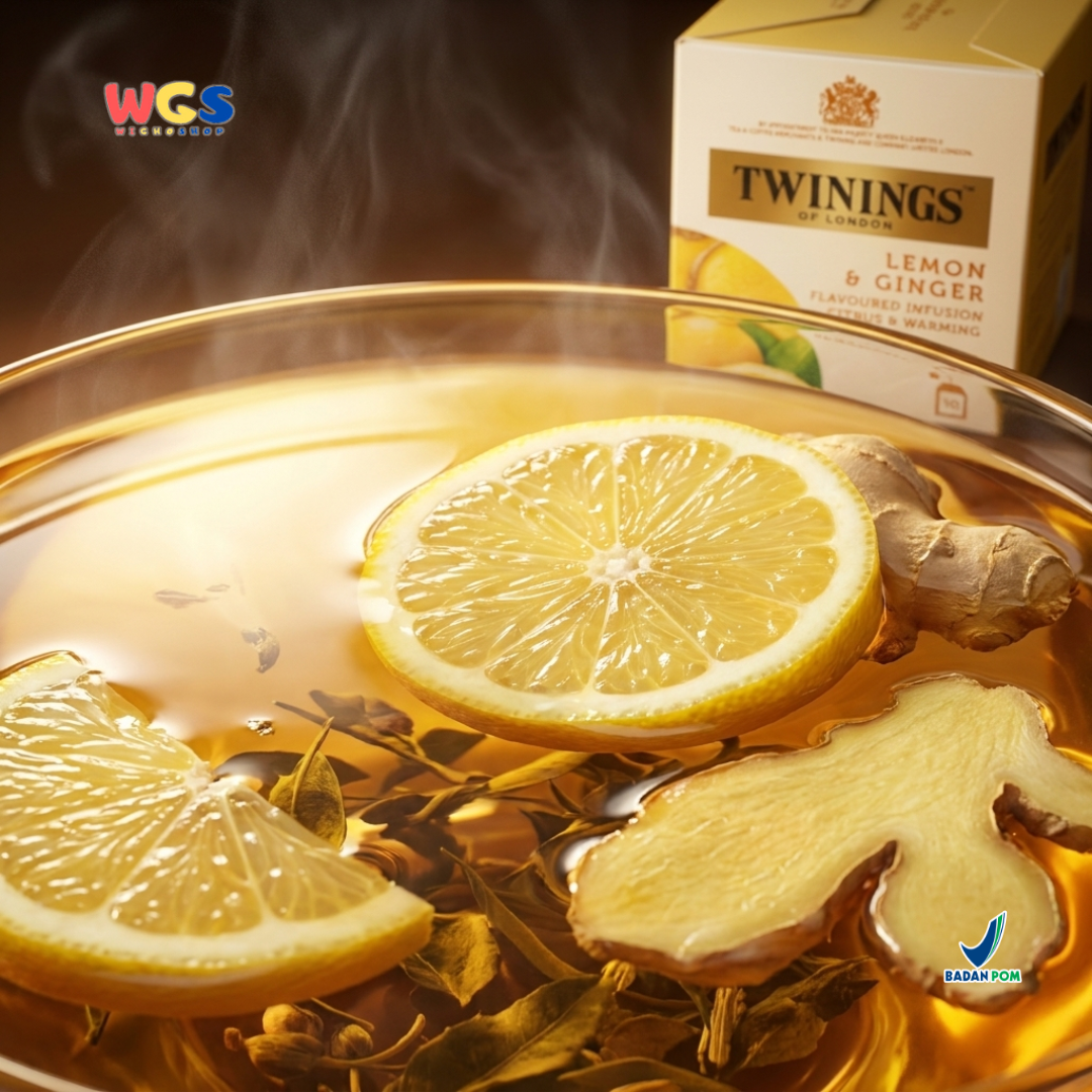 Twinings of London Lemon &amp; Ginger Flavored Infusion Citrus &amp; Warming Tea Bag 15g (10 x 1.5g) - Warming Tea with Lemon and Ginger Flavor