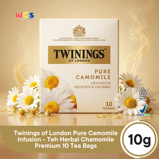 Twinings of London Pure Camomile Tea Bag 10g (10 x 1g) - A Soothing Drink for Relaxation and Wellness