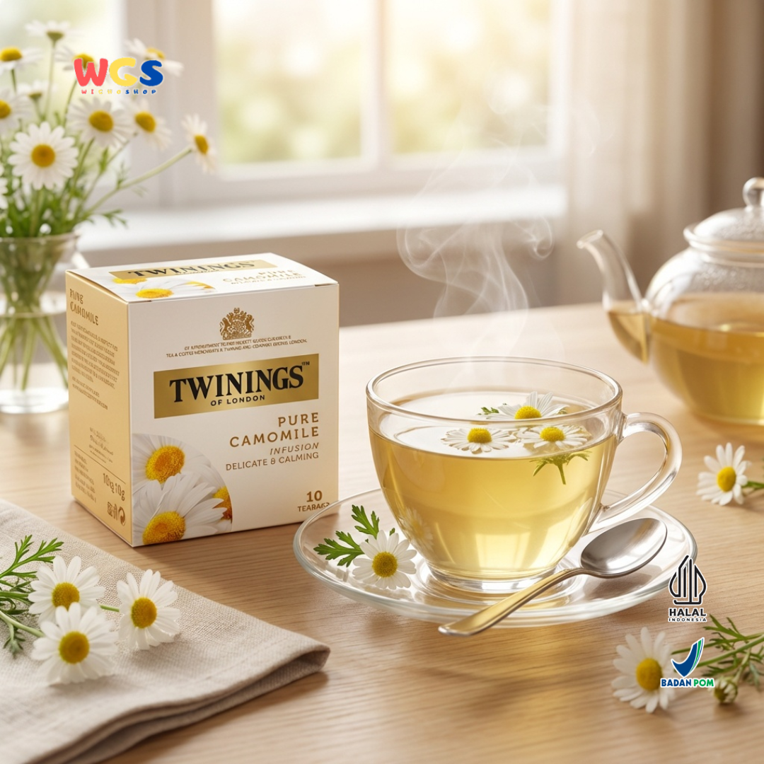 Twinings of London Pure Camomile Tea Bag 10g (10 x 1g) - A Soothing Drink for Relaxation and Wellness