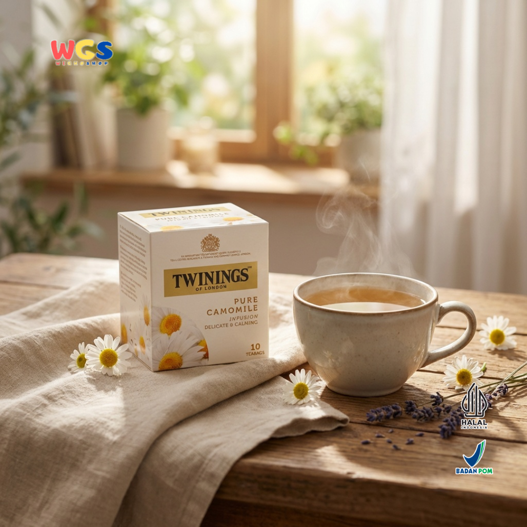 Twinings of London Pure Camomile Tea Bag 10g (10 x 1g) - A Soothing Drink for Relaxation and Wellness