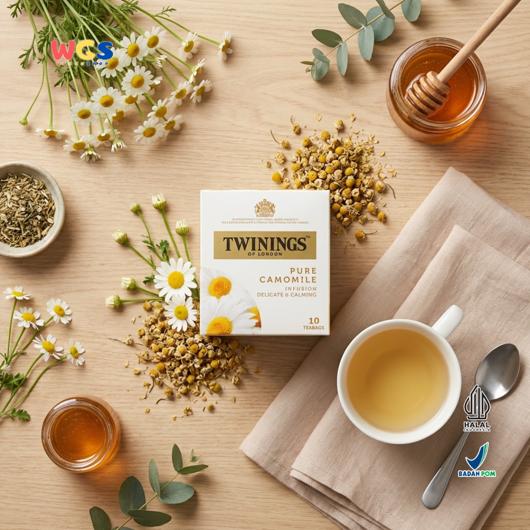 Twinings of London Pure Camomile Tea Bag 10g (10 x 1g) - A Soothing Drink for Relaxation and Wellness