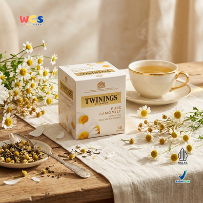 Twinings of London Pure Camomile Tea Bag 10g (10 x 1g) - A Soothing Drink for Relaxation and Wellness