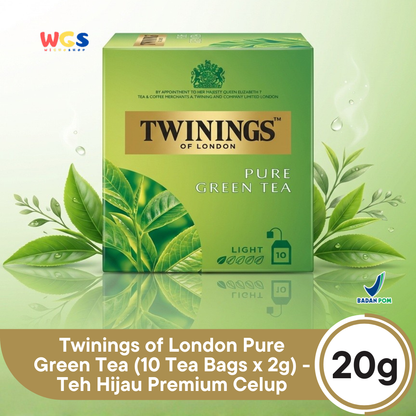 Twinings of London Pure Green Tea 20g (10 x 2g) - Green Tea Bags