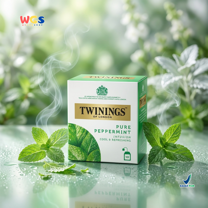 Twinings of London Pure Peppermint Infusion Tea Bag 20g (10 x 2g) - Refreshing and Soothing