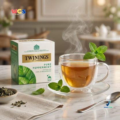 Twinings of London Pure Peppermint Infusion Tea Bag 20g (10 x 2g) - Refreshing and Soothing