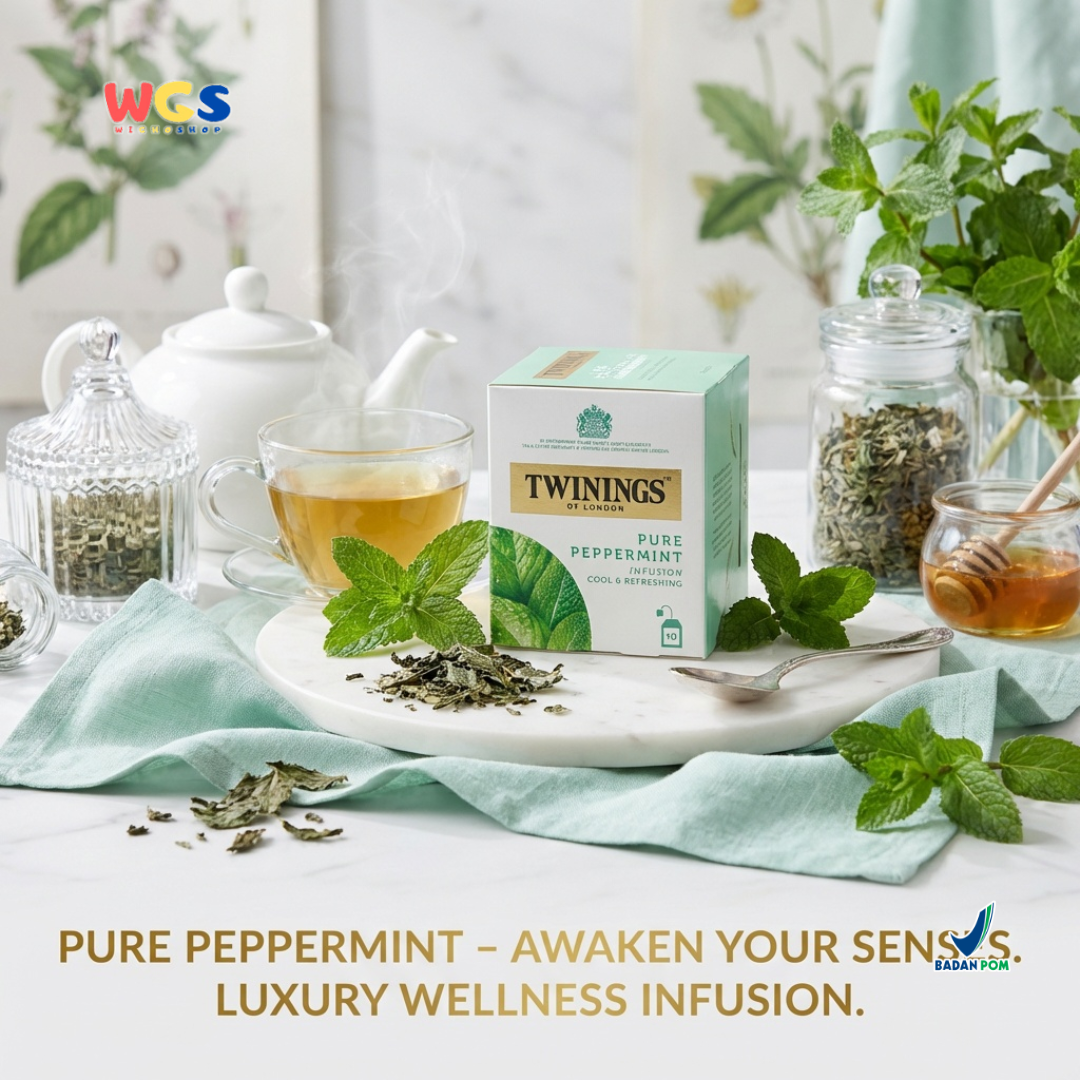 Twinings of London Pure Peppermint Infusion Tea Bag 20g (10 x 2g) - Refreshing and Soothing