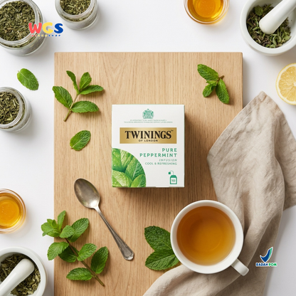 Twinings of London Pure Peppermint Infusion Tea Bag 20g (10 x 2g) - Refreshing and Soothing