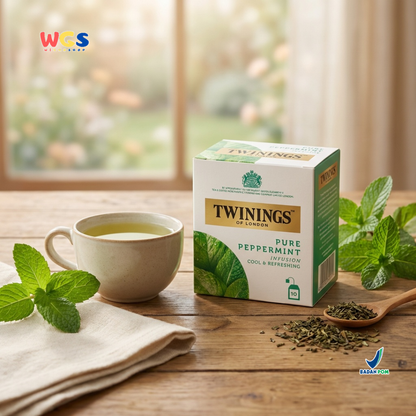 Twinings of London Pure Peppermint Infusion Tea Bag 20g (10 x 2g) - Refreshing and Soothing
