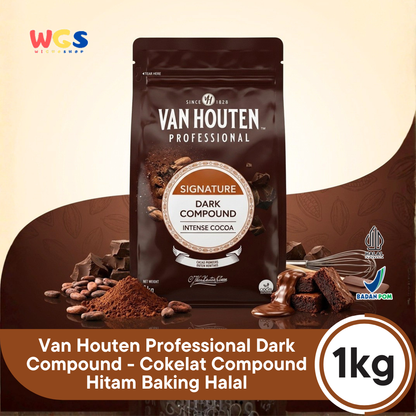 Van Houten Professional Dark Compound 1kg - Cokelat Compound Hitam Baking Halal