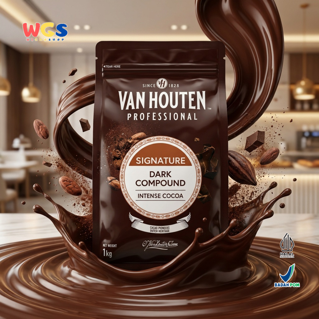 Van Houten Professional Dark Compound 1kg - Cokelat Compound Hitam Baking Halal