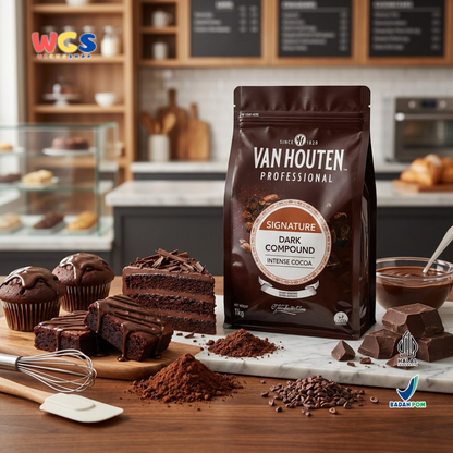 Van Houten Professional Dark Compound 1kg - Cokelat Compound Hitam Baking Halal