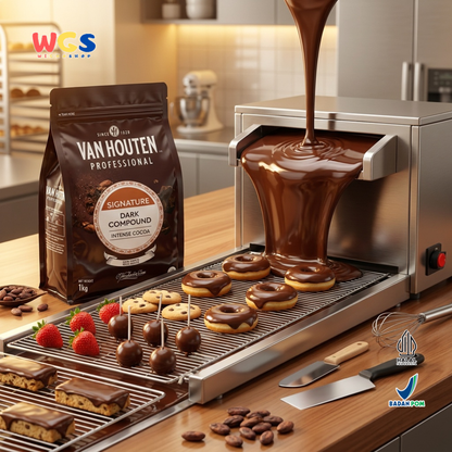 Van Houten Professional Dark Compound 1kg - Cokelat Compound Hitam Baking Halal