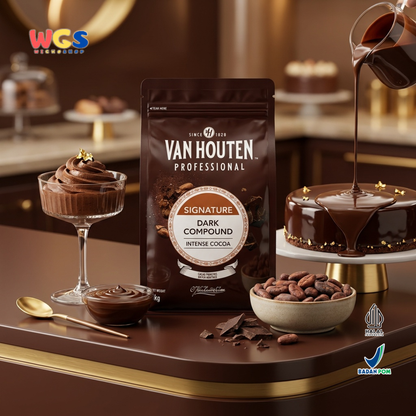Van Houten Professional Dark Compound 1kg - Cokelat Compound Hitam Baking Halal