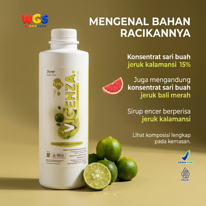 Vicenza Calamansi Syrup 1.2kg - Sirup Jeruk Kalamansi untuk Teh, Soda & Mocktail