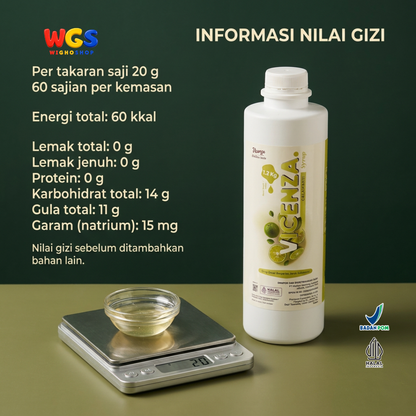 Vicenza Calamansi Syrup 1.2kg - Sirup Jeruk Kalamansi untuk Teh, Soda & Mocktail