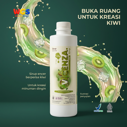 Vicenza Kiwi Syrup 1.2kg - Sirup Kiwi untuk Kiwi Tea, Mocktail, Soda & Smoothie