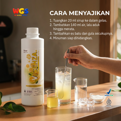Vicenza Lemon Syrup 1.2kg - Sirup Lemon untuk Lemon Tea, Lemonade, Soda & Mocktail