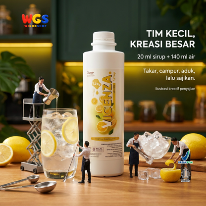 Vicenza Lemon Syrup 1.2kg - Sirup Lemon untuk Lemon Tea, Lemonade, Soda & Mocktail