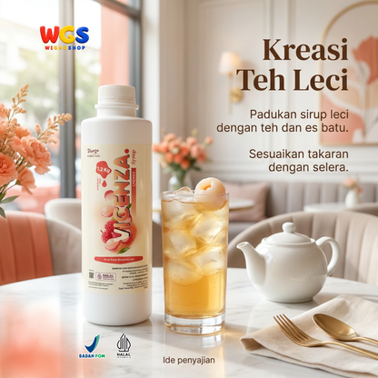 Vicenza Lychee Syrup 1.2kg - Sirup Leci untuk Lychee Tea, Mocktail & Es Buah
