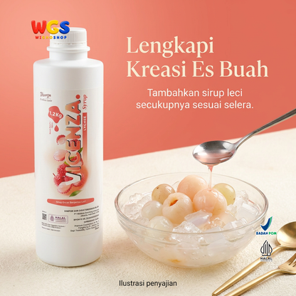 Vicenza Lychee Syrup 1.2kg - Sirup Leci untuk Lychee Tea, Mocktail & Es Buah