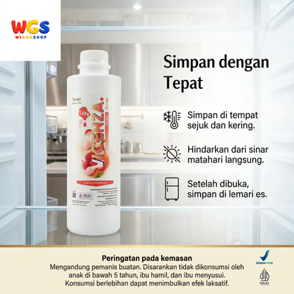 Vicenza Lychee Syrup 1.2kg - Sirup Leci untuk Lychee Tea, Mocktail & Es Buah