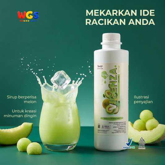 Vicenza Melon Syrup 1.2kg - Sirup Melon untuk Es Buah, Mocktail, Soda & Melon Tea