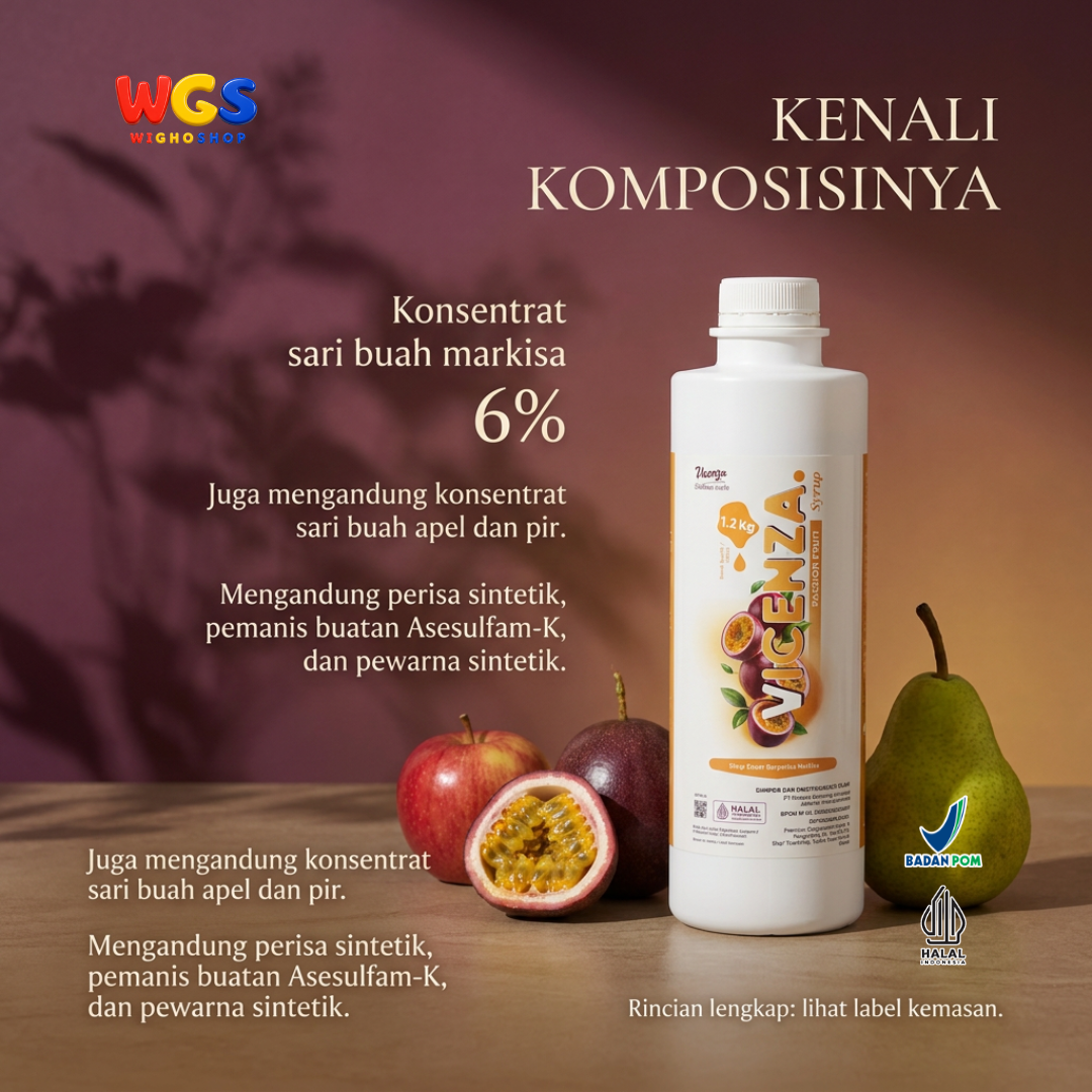 Vicenza Passion Fruit Syrup 1.2kg - Sirup Markisa untuk Fruit Tea, Mocktail & Soda