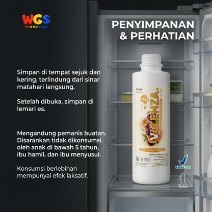Vicenza Passion Fruit Syrup 1.2kg - Sirup Markisa untuk Fruit Tea, Mocktail & Soda