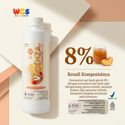 Vicenza Peach Syrup 1.2kg - Sirup Persik untuk Peach Tea, Mocktail & Soda