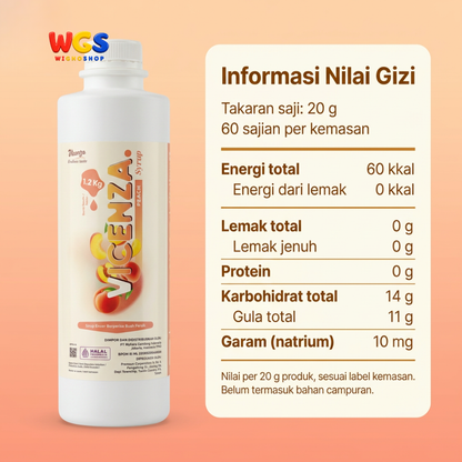 Vicenza Peach Syrup 1.2kg - Sirup Persik untuk Peach Tea, Mocktail & Soda