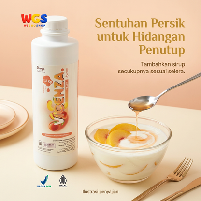 Vicenza Peach Syrup 1.2kg - Sirup Persik untuk Peach Tea, Mocktail & Soda