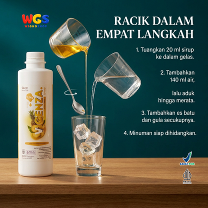 Vicenza Pineapple Syrup 1.2kg - Sirup Nanas untuk Mocktail, Soda & Pineapple Tea