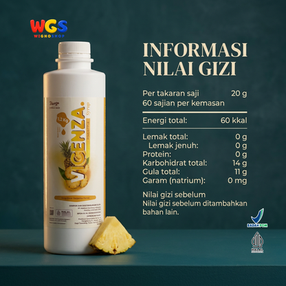Vicenza Pineapple Syrup 1.2kg - Sirup Nanas untuk Mocktail, Soda & Pineapple Tea