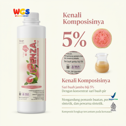 Vicenza Pink Guava Syrup 1.2kg - Sirup Jambu Biji Merah untuk Teh & Mocktail