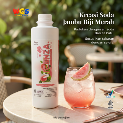 Vicenza Pink Guava Syrup 1.2kg - Sirup Jambu Biji Merah untuk Teh & Mocktail