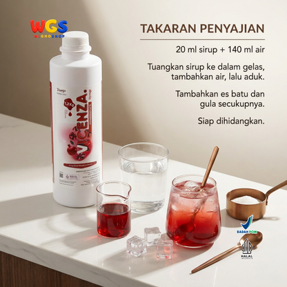 Vicenza Pomegranate Syrup 1.2kg - Sirup Delima untuk Mocktail, Soda & Pomegranate Tea