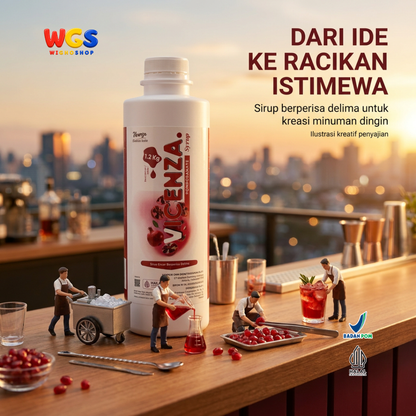 Vicenza Pomegranate Syrup 1.2kg - Sirup Delima untuk Mocktail, Soda & Pomegranate Tea
