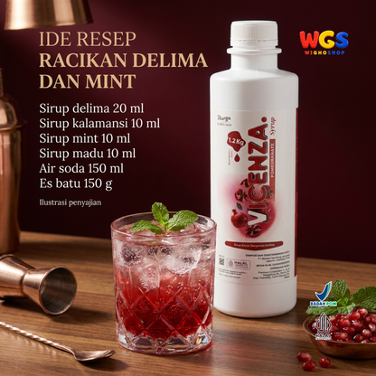 Vicenza Pomegranate Syrup 1.2kg - Sirup Delima untuk Mocktail, Soda & Pomegranate Tea